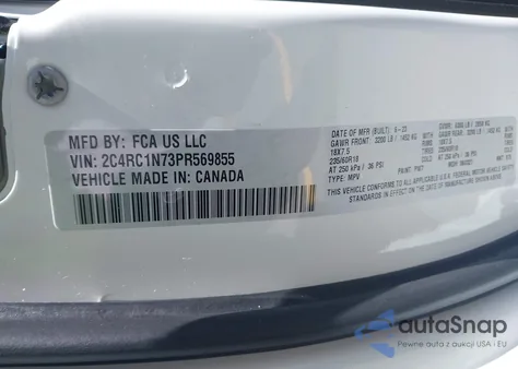 2023 Chrysler Pacifica Hybrid Pinnacle из США, поврежденный, VIN 2C4RC1N73PR569855